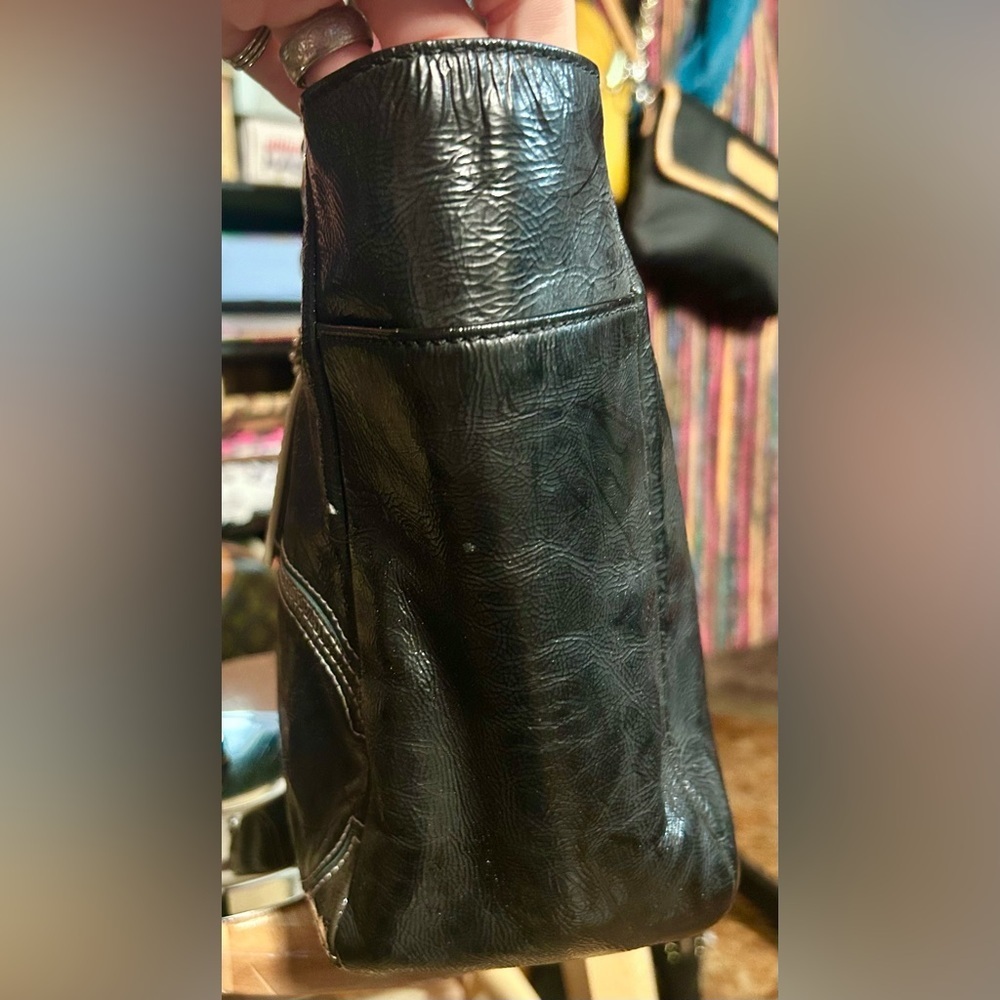 2011 Coach Frosted Black Patent Leather Inlaid Signature C EUC!​ - Picture 7 of 12